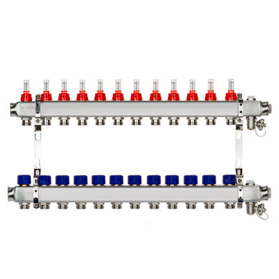 Комплект коллекторов Ридан SSM-12RF set с расходомерами и кронштейнами, 12 контуров, 088U0962R