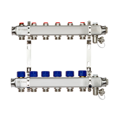 Комплект коллекторов Ридан SSM-6R set с кронштейнами, 6 контуров, 088U0976R