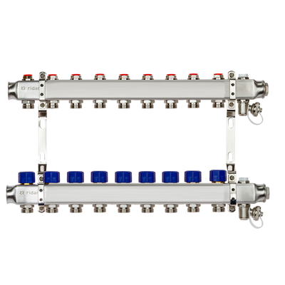 Комплект коллекторов Ридан SSM-9R set с кронштейнами, 9 контуров, 088U0979R