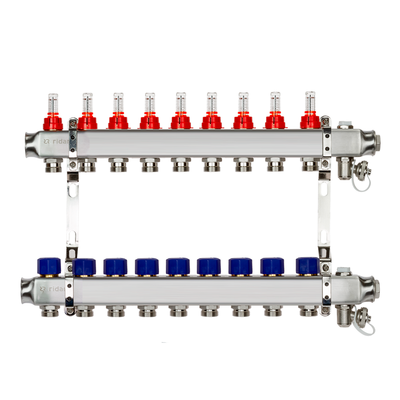Комплект коллекторов Ридан SSM-9RF set с расходомерами и кронштейнами, 9 контуров, 088U0959R